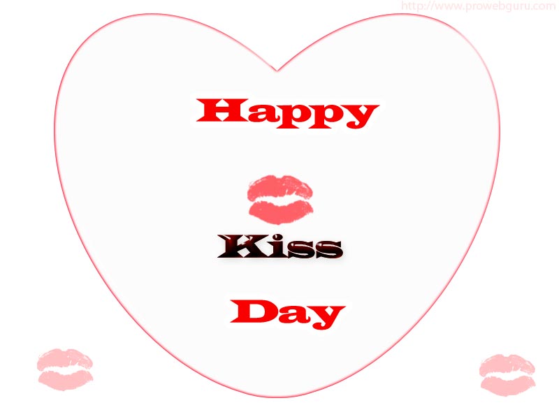Happy Kiss Day Heart Picture Card