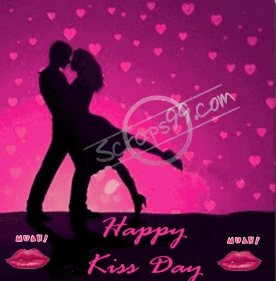 Happy Kiss Day Kisses For You Animated Ecard