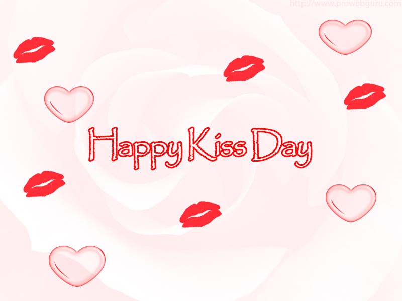 Happy Kiss Day Lip Marks And Hearts