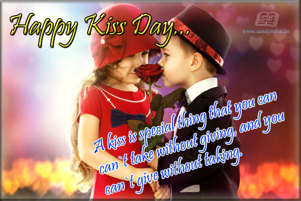 Happy Kiss Day Little Kids Couple