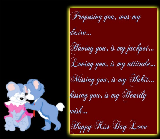 Happy Kiss Day Love Greeting Card