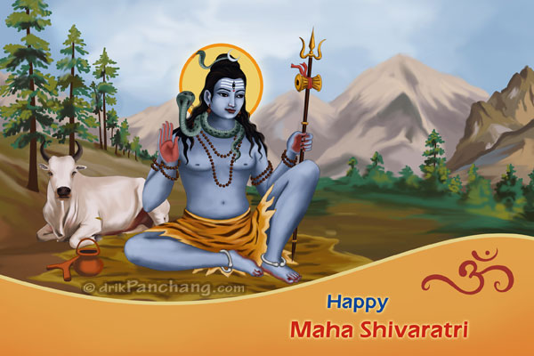 Happy Maha Shivaratri Shiva On Mount Kailash Greeting Card