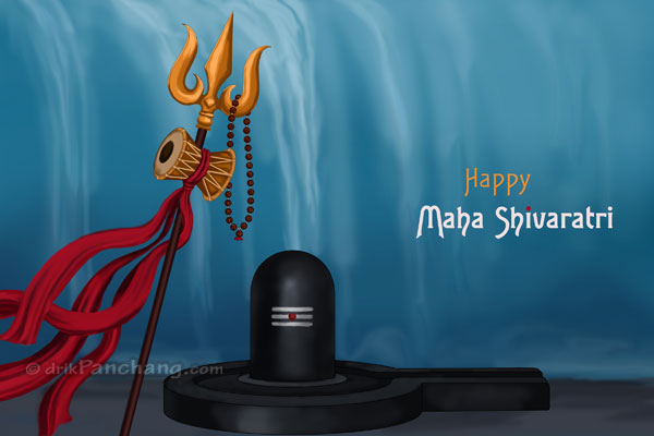 Happy Maha Shivaratri Trishul And Shivlinga Card