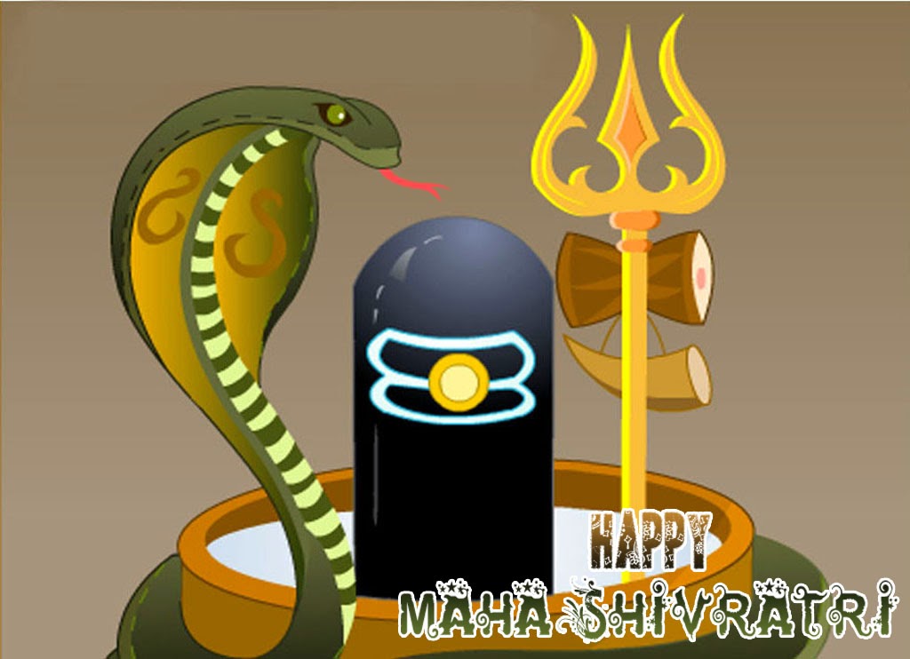 Happy Maha Shivratri 2017 Shiv Linga, Trishul And Snake