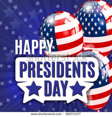 Happy Presidents Day American Flag Balloons Illustration