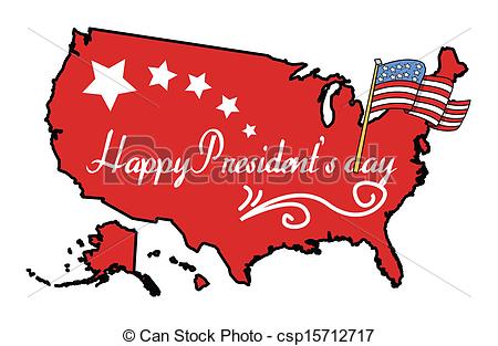 Happy Presidents Day American Map