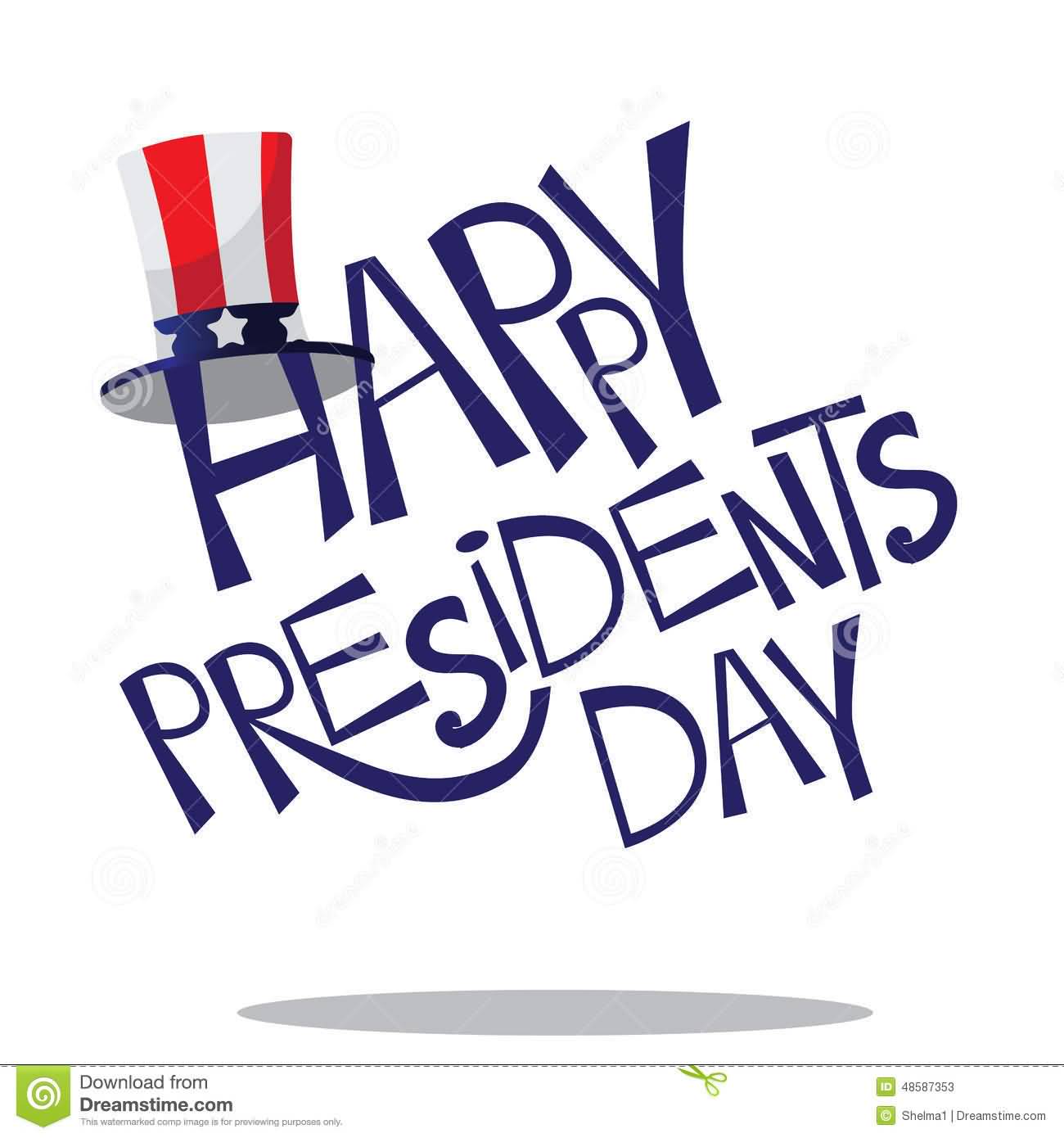 Happy Presidents Day Uncle Sam Hat Illustration