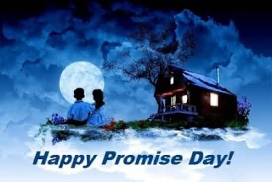 Happy Promise Day 2017 Love Couple With Full Moon
