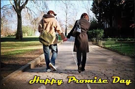 Happy Promise Day Couple Walking With Hands In Hand