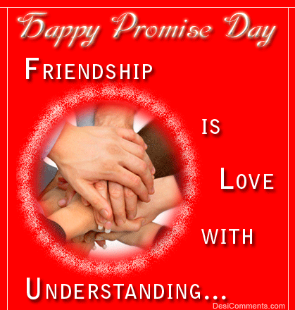 Happy Promise Day Friendship Is Love With Understanding Glitter Ecard