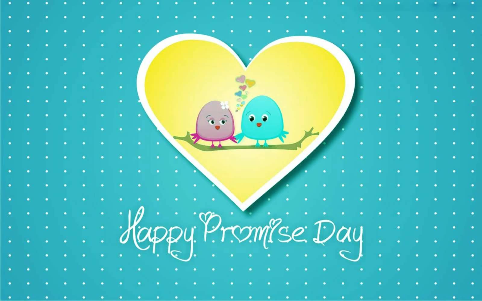 Happy Promise Day Love Birds Greeting Card