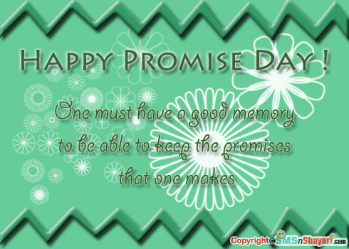 Happy Promise Day One Must Have A Good Memory To Be Able To Keep The Promises That One Makes Greeting Card