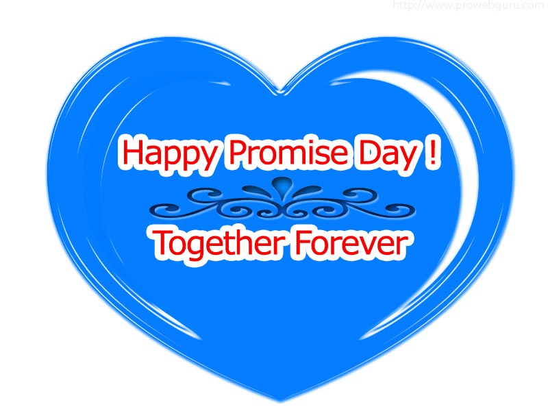 Happy Promise Day Together Forever Blue Heart Greeting Card