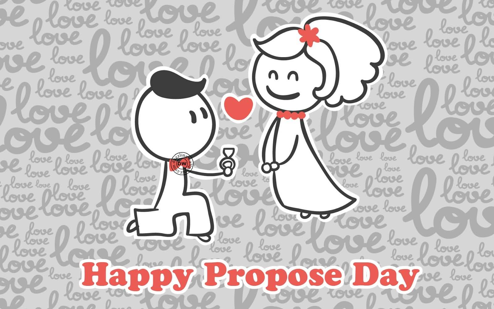 Happy Propose Day Cartoons Greeting Card