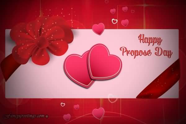 Happy Propose Day Pink Hearts Greeting Card