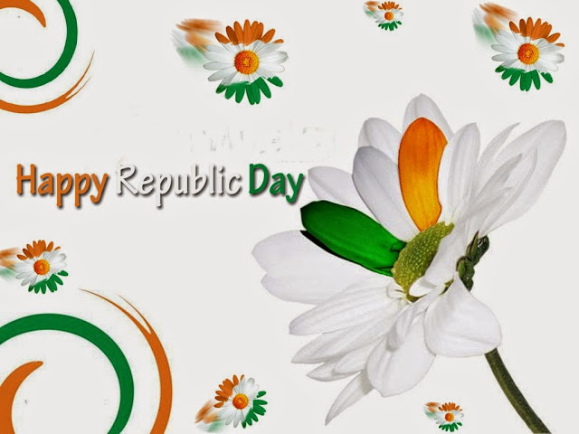 Happy Republic Day 2017 Tri Color Flower Picture Card