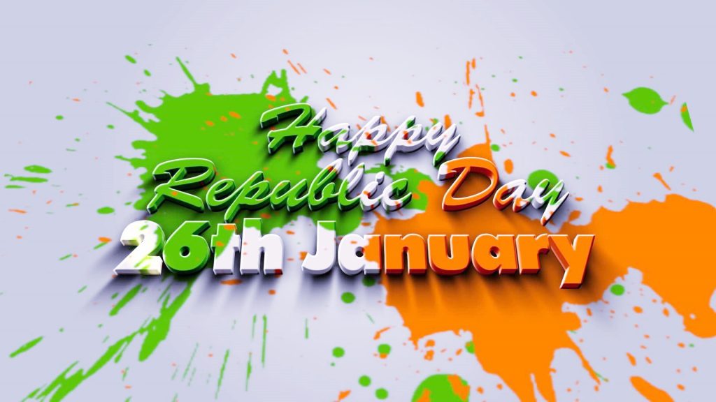 Happy Republic Day 26th January Tri Color Splash Card