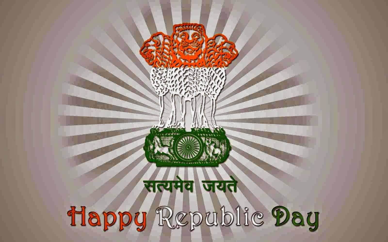 Happy Republic Day Emblem Of India