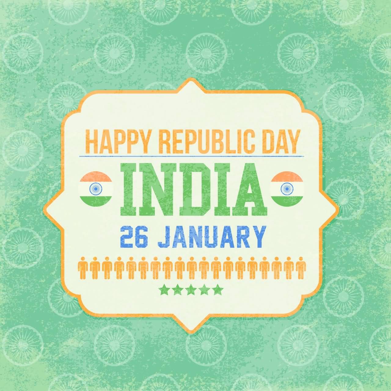 Happy Republic Day India 26 January Greeting Card