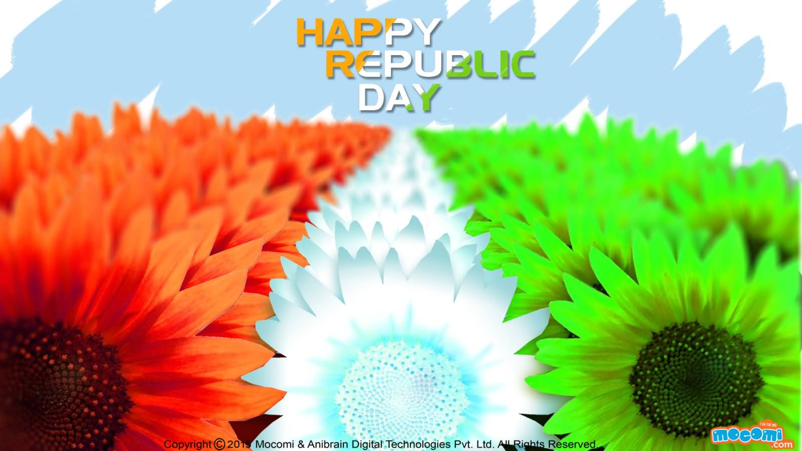Happy Republic Day Tri Color Flowers