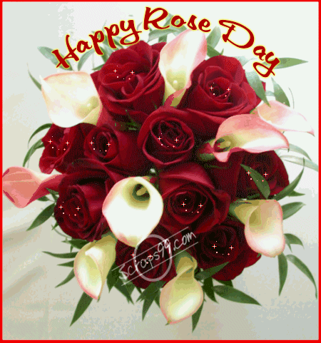 Happy Rose Day Bunch Of Roses Glitter