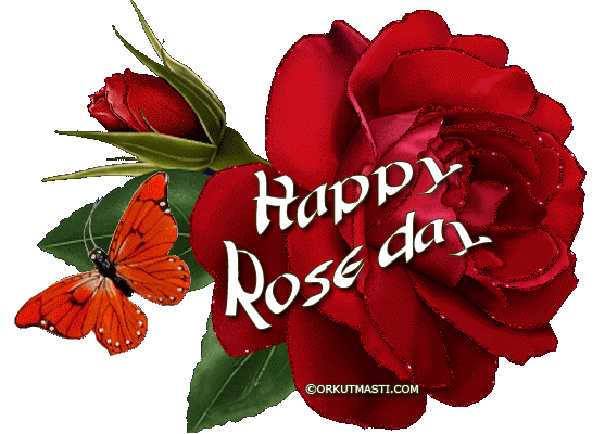 Happy Rose Day Glitter Rose Ecard