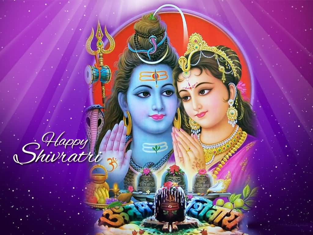 Happy Shivratri Lord Shiva And Parvati