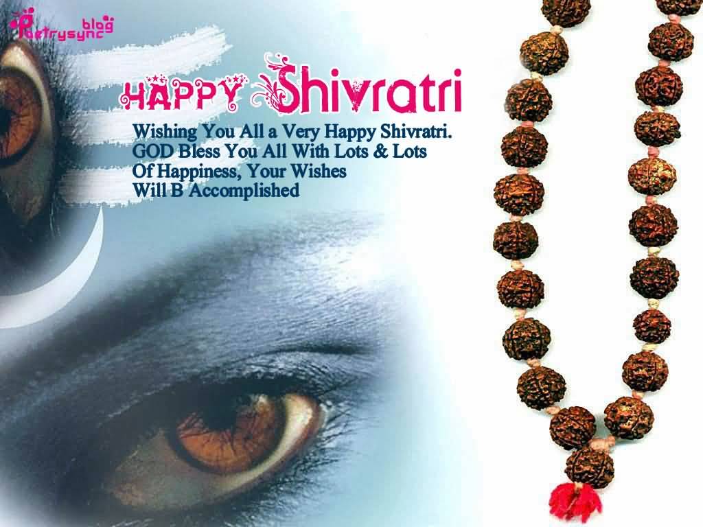 Happy Shivratri Wishing You All A Very Happy Shivratri Greeting Card