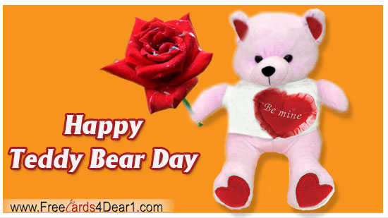 Happy Teddy Bear Day 2017 Pink Teddy Bear With Red Rose