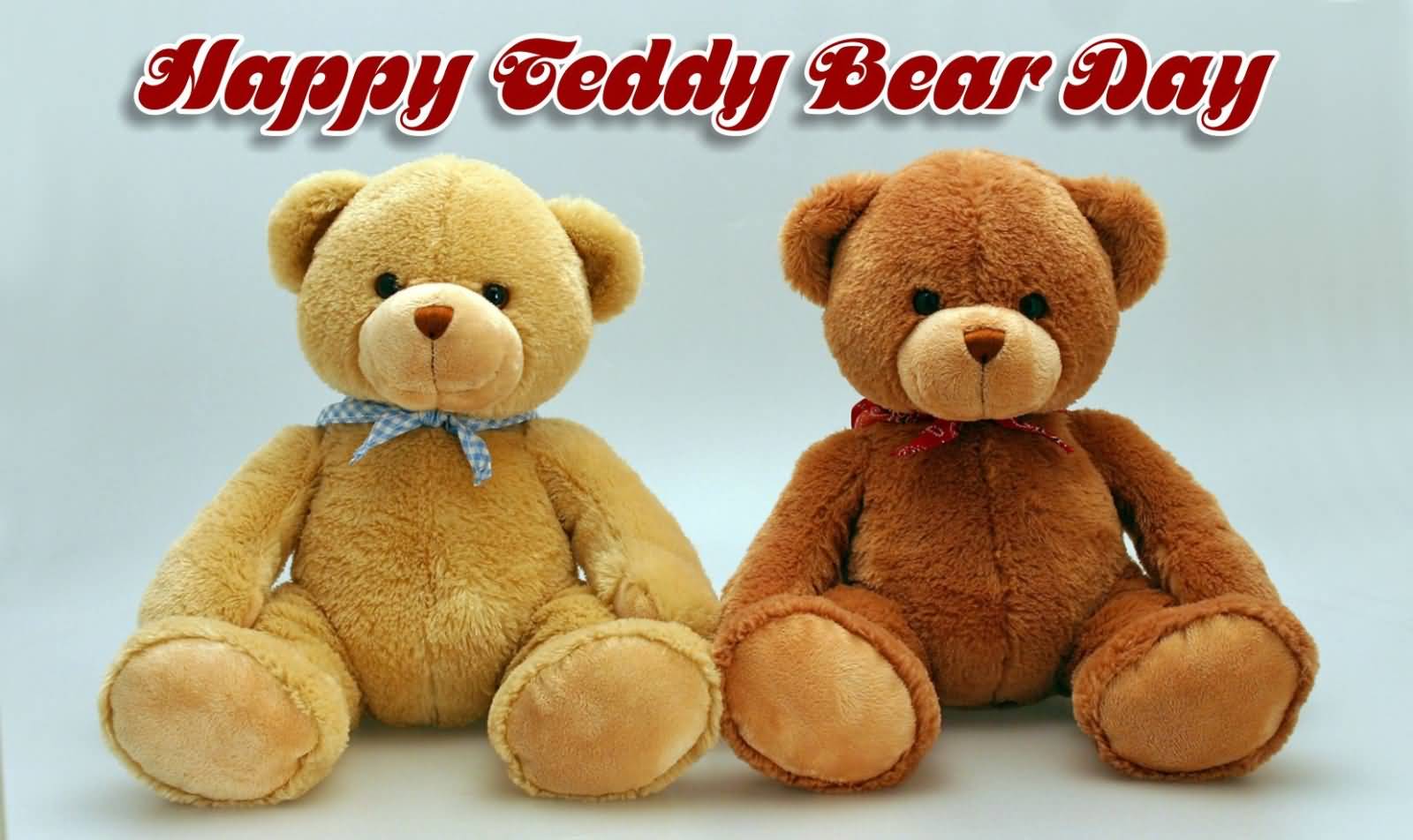 Happy Teddy Bear Day Two Teddy Bears Greeting Card