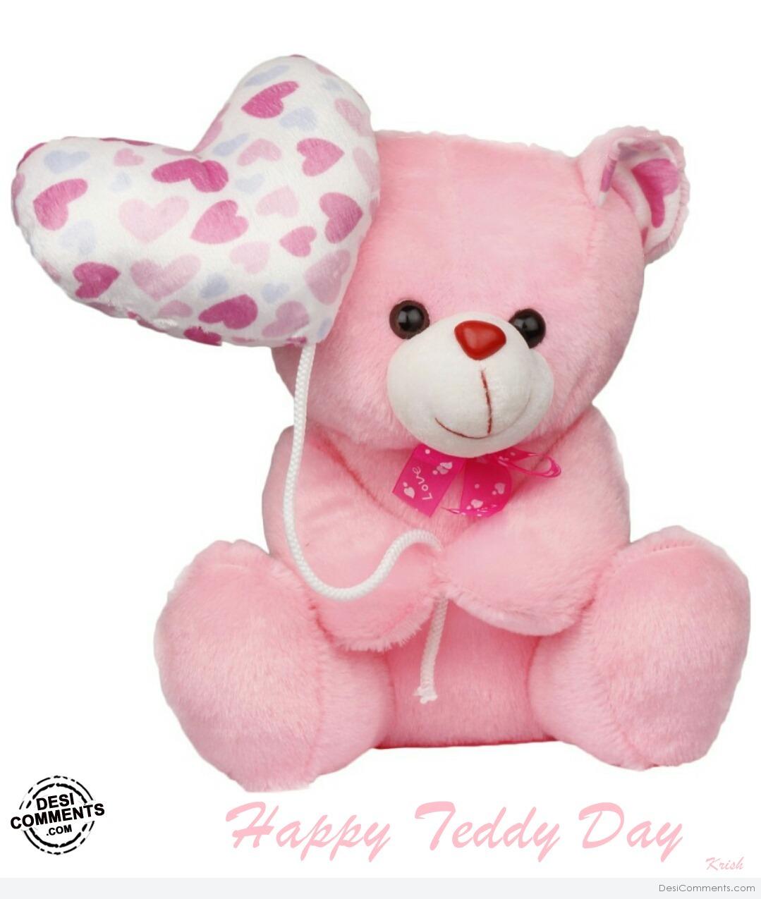 Happy Teddy Day 2017 Cute Pink Teddy With Heart