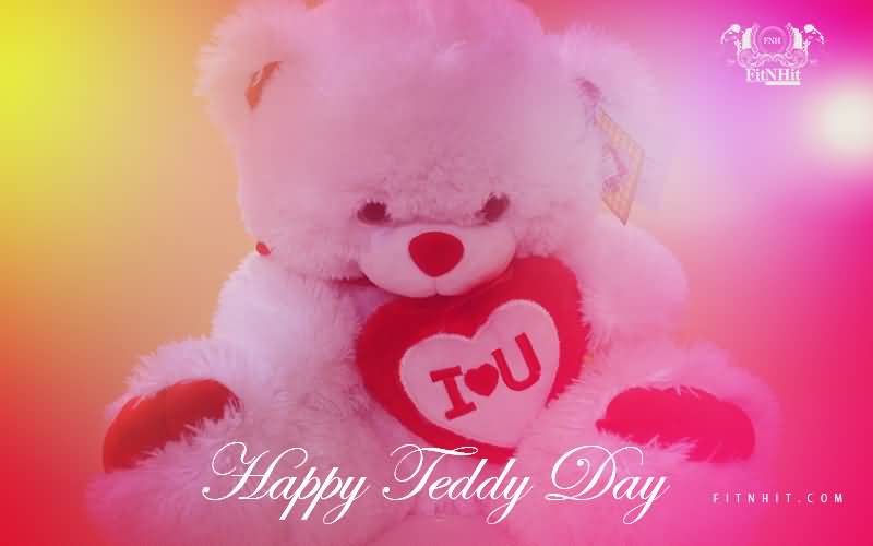 Happy Teddy Day 2017 Teddy Bear With I Love You Heart
