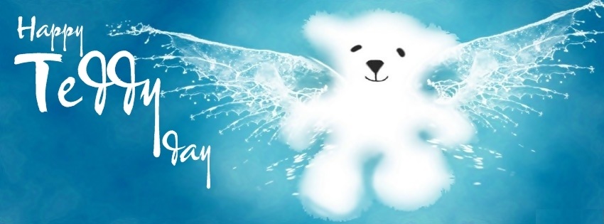 Happy Teddy Day 2017 Teddy Bear With Wings Facebook Cover Picture
