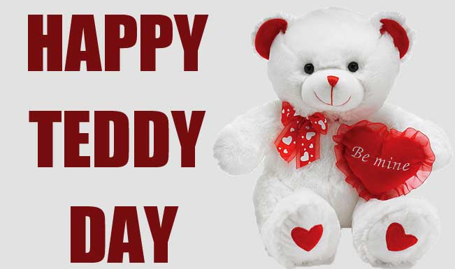 Happy Teddy Day Teddy Bear With Be Mine Heart Tag