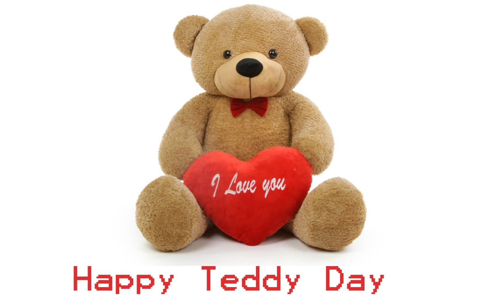 Happy Teddy Day Teddy Bear With I Love You Heart Picture