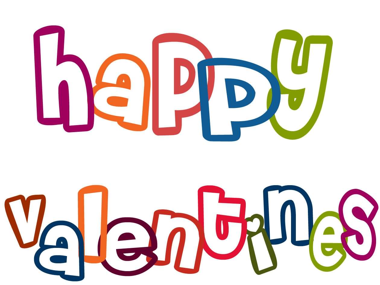 Happy Valentines Colorful Text Clipart