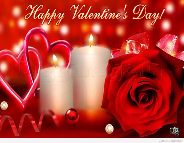 Happy Valentine’s Day 2017 Candles And Flower