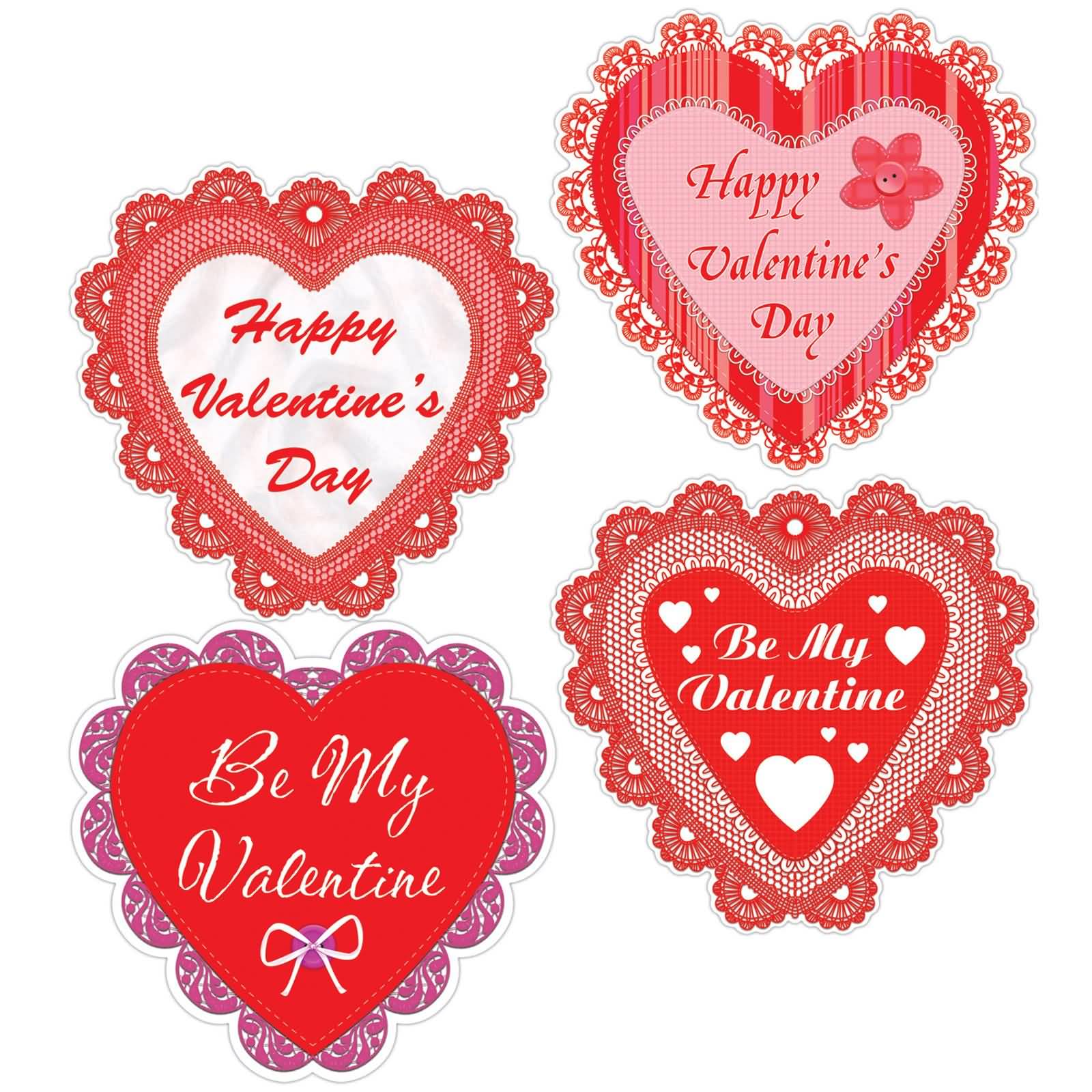 Happy Valentine’s Day Be My Valentine Hearts Clipart