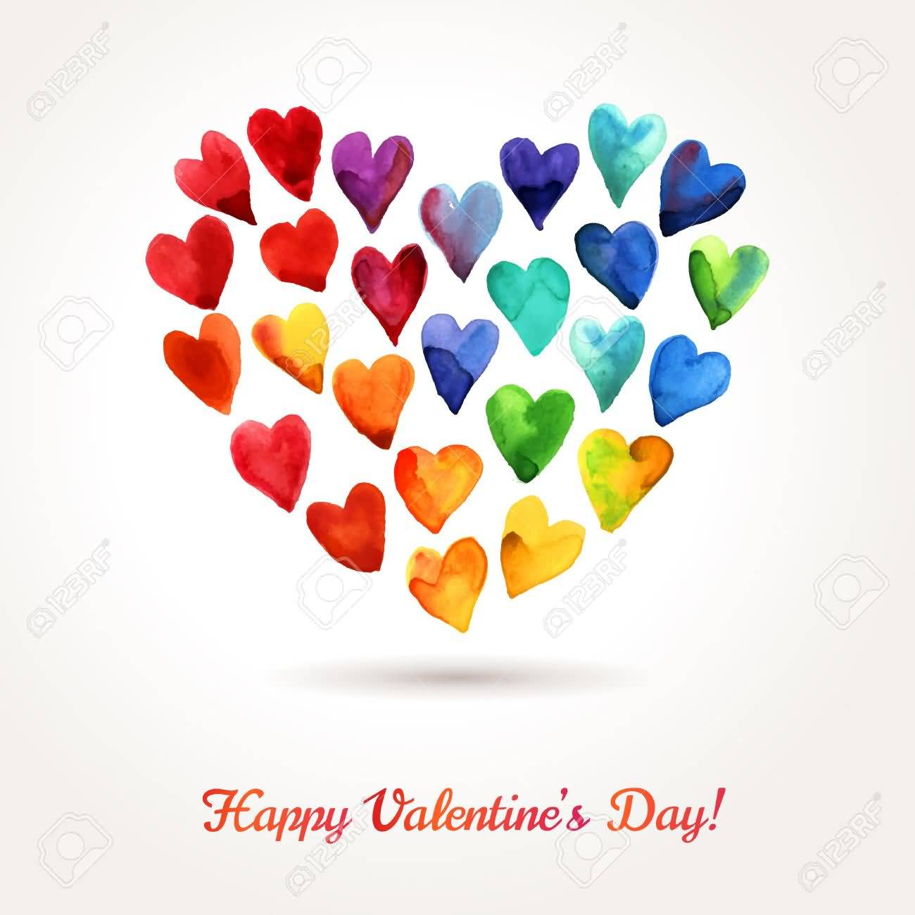 Happy Valentine’s Day Colorful Hearts