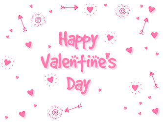 Happy Valentine's Day Flying Hearts Clipart
