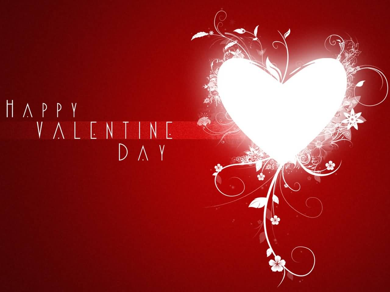 Happy Valentine's Day Glowing Heart HD Wallpaper