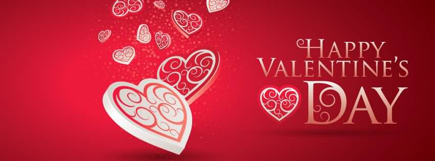 Happy Valentine's Day Hearts Facebook Timeline Cover Photo