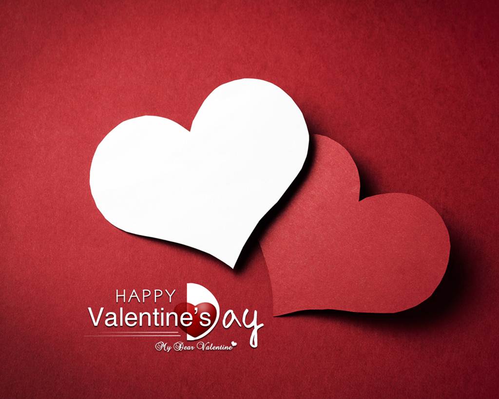 Happy Valentine's Day My Dear Valentine Paper Hearts
