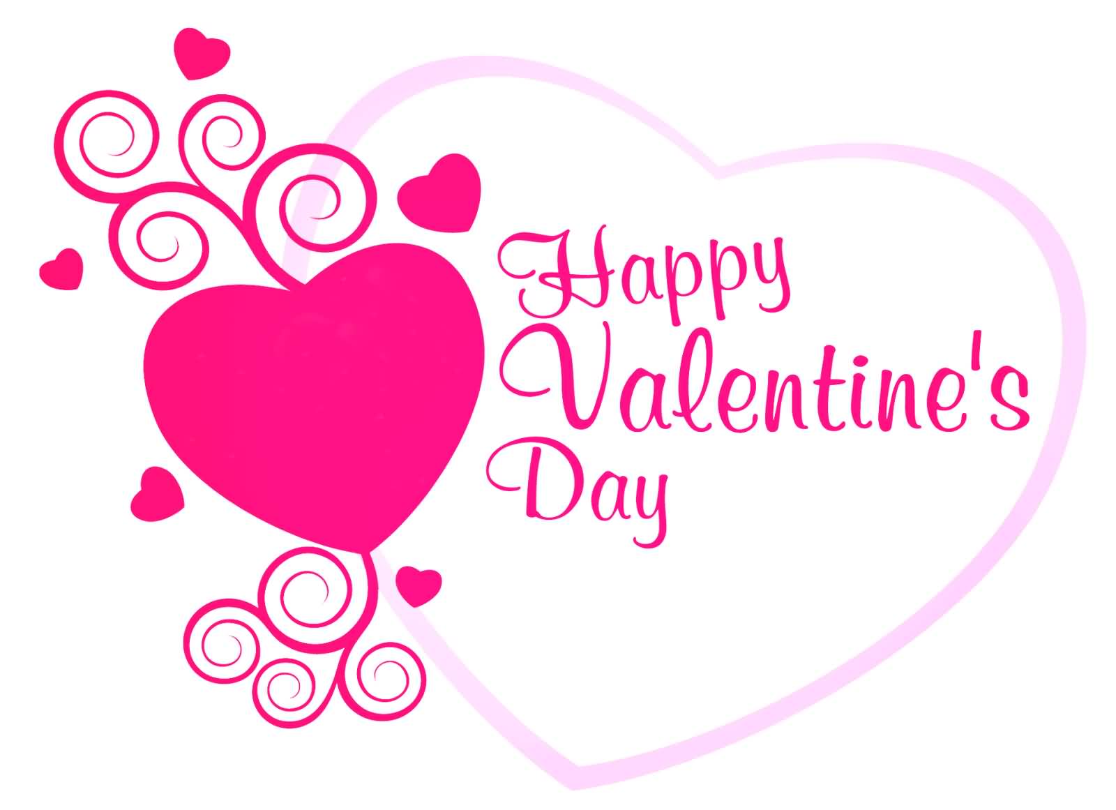 Happy Valentine's Day Pink Heart Card