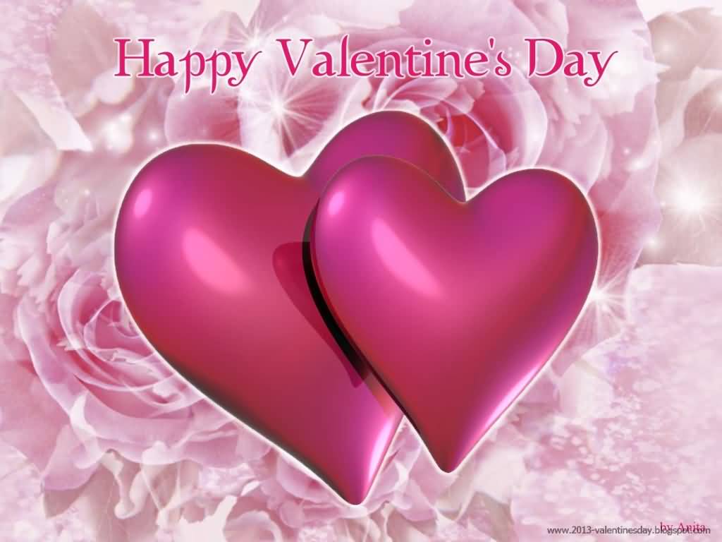 Happy Valentine's Day Pink Hearts Picture