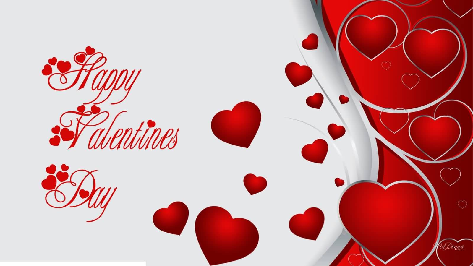 Happy Valentine's Day Red Hearts Wallpaper