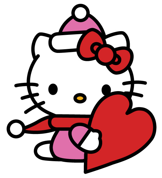 Hello Kitty With Heart Happy Valentines Day Clipart