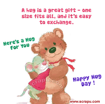 Here's A Hug For You Happy Hug Day Glitter Ecard