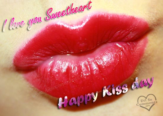 I Love You Sweetheart Happy Kiss Day Red Lips Picture