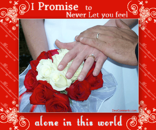 I Promise To Never Let You Feel Alone In This World Promise Day 2017 Glitter Ecard